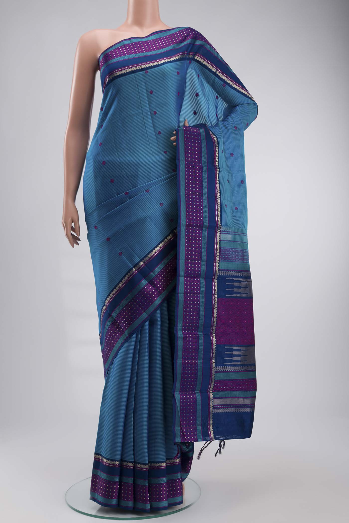 Blue Kanchipuram Silk Saree