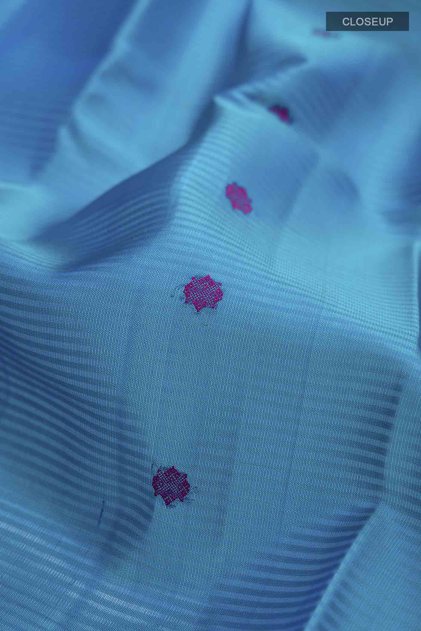 Blue Kanchipuram Silk Saree - Image 2
