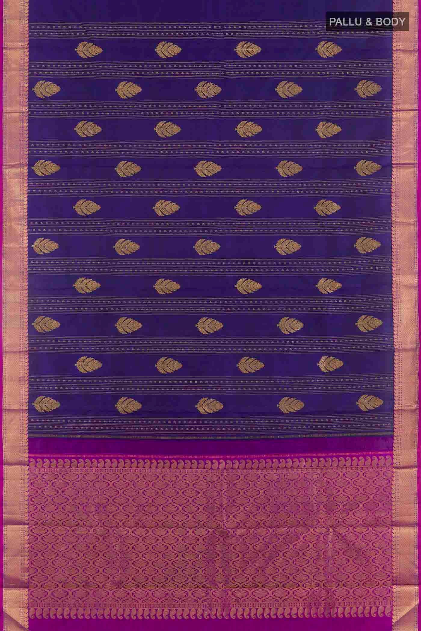 Blue Kanchipuram Silk Saree - Image 6