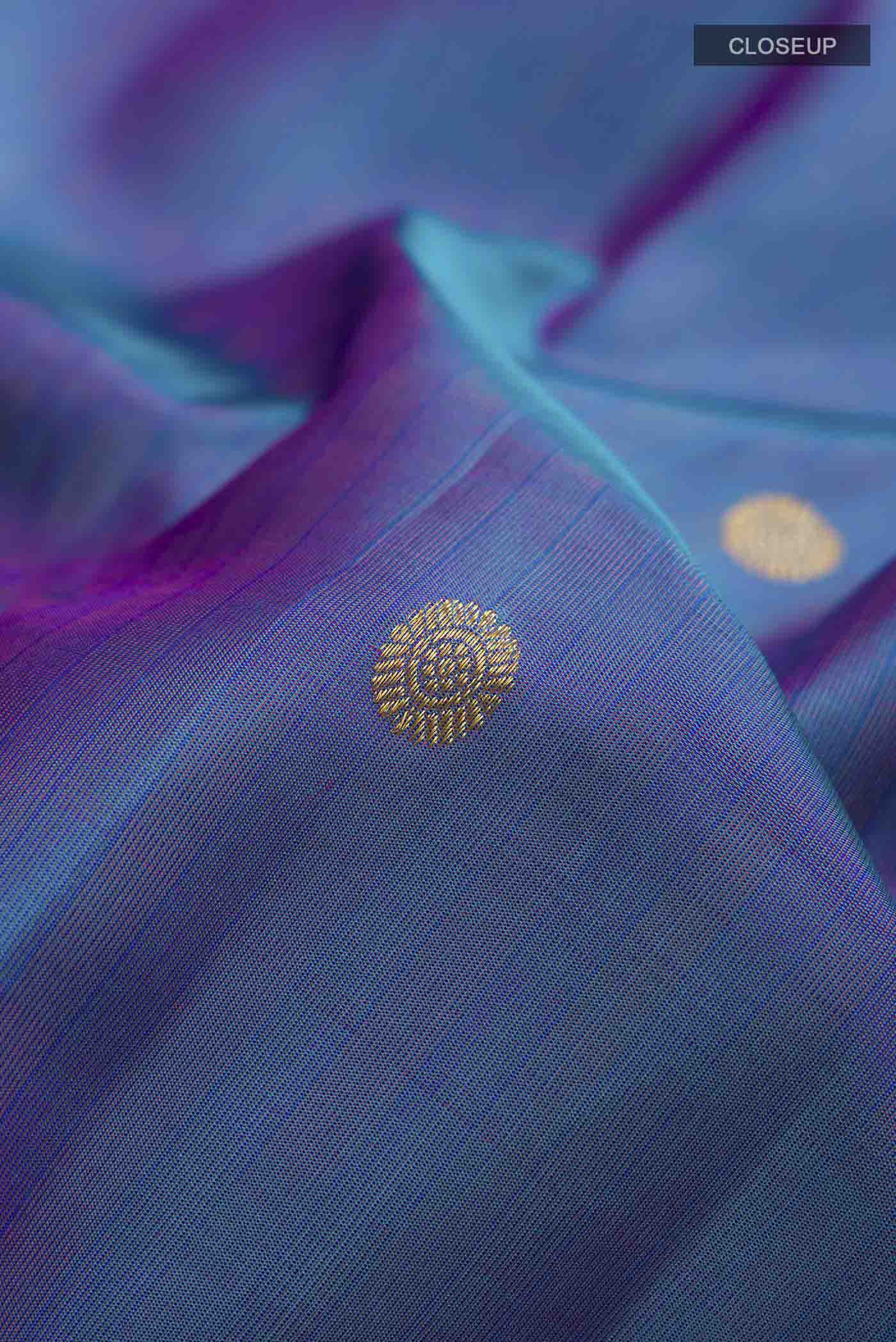 Blue Kanchipuram Silk Saree - Image 2