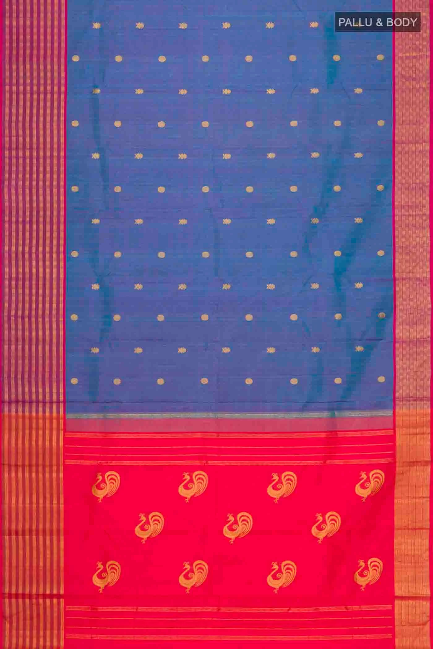 Blue Kanchipuram Silk Saree - Image 6