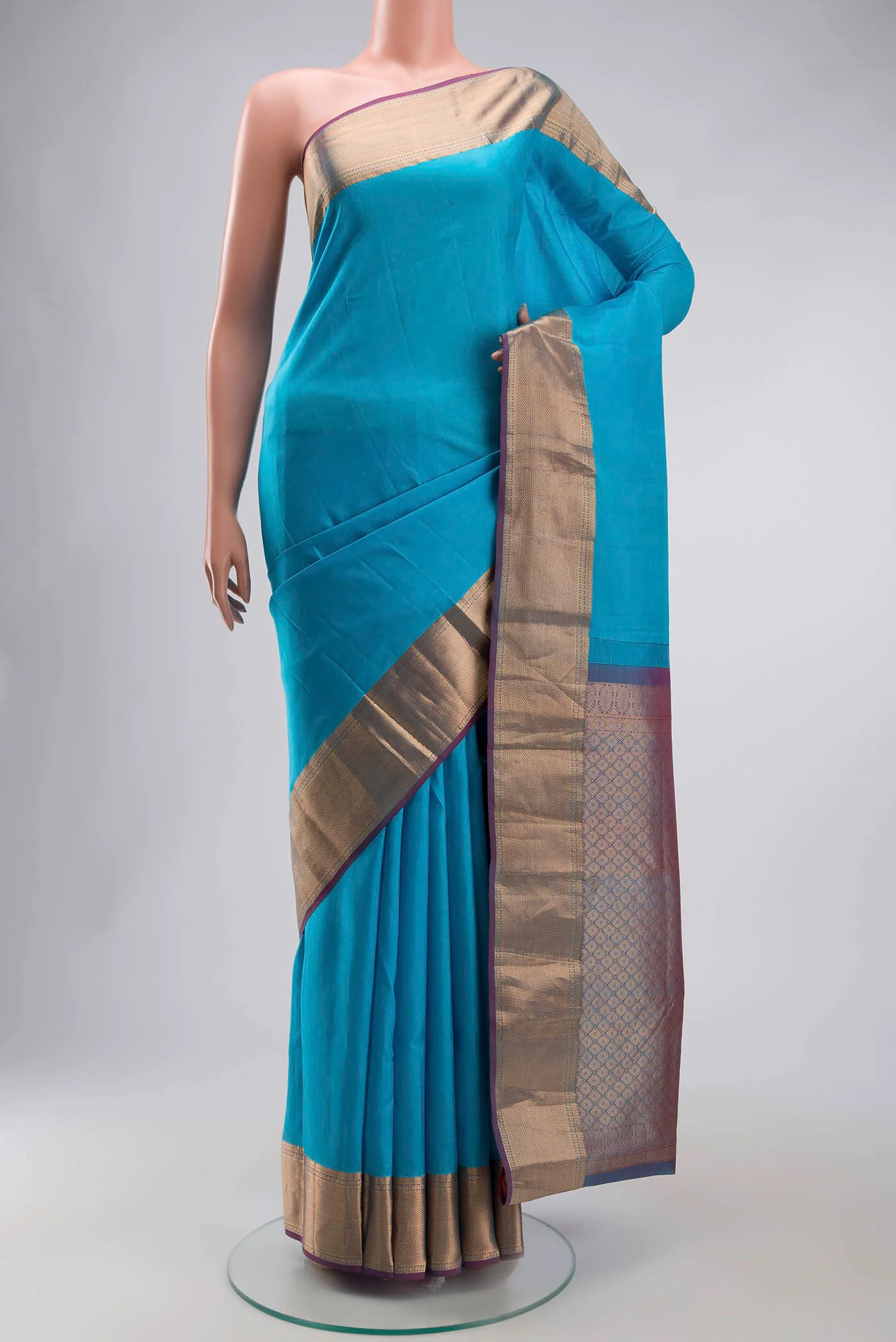 Blue Kanchipuram Silk Saree
