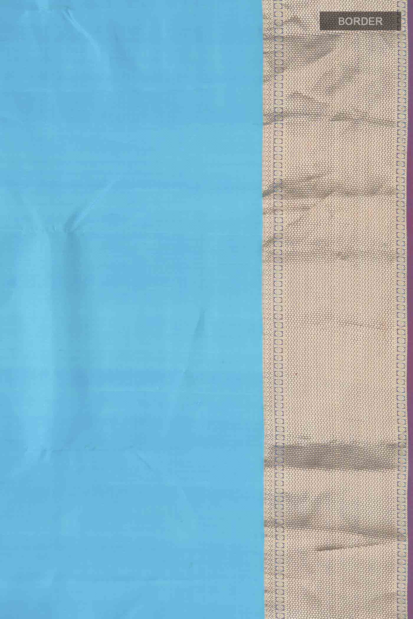 Blue Kanchipuram Silk Saree - Image 3