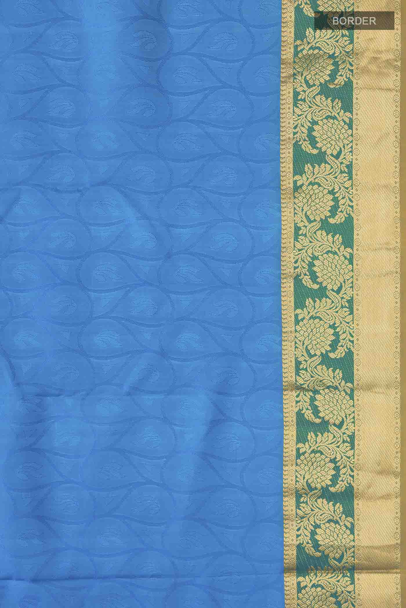 Blue Kanjivaram Silk Saree - Image 3