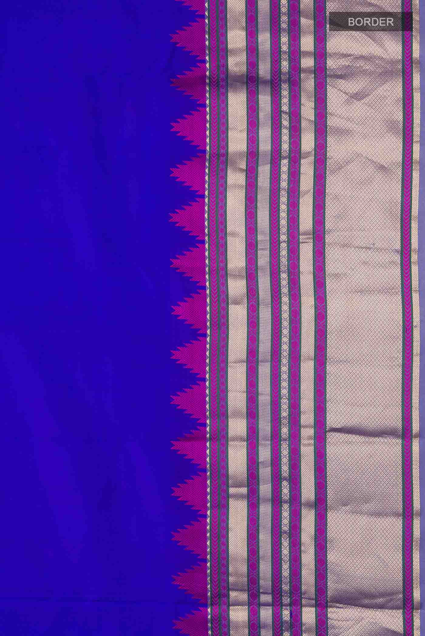 Blue Kanchipuram Silk Saree - Image 3