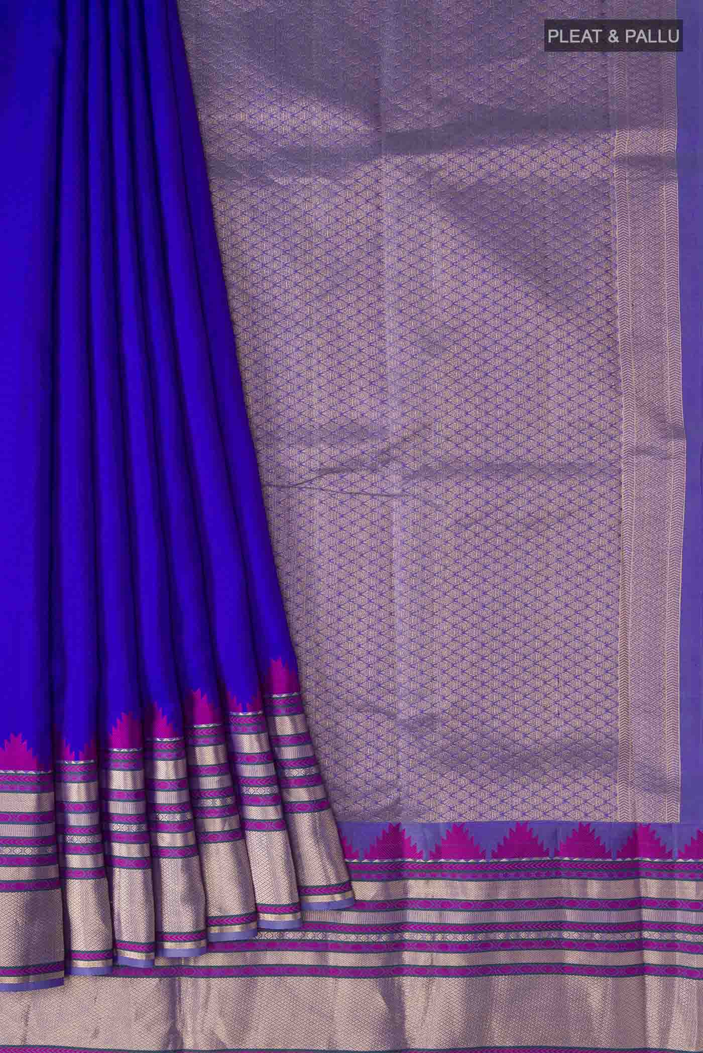 Blue Kanchipuram Silk Saree - Image 4