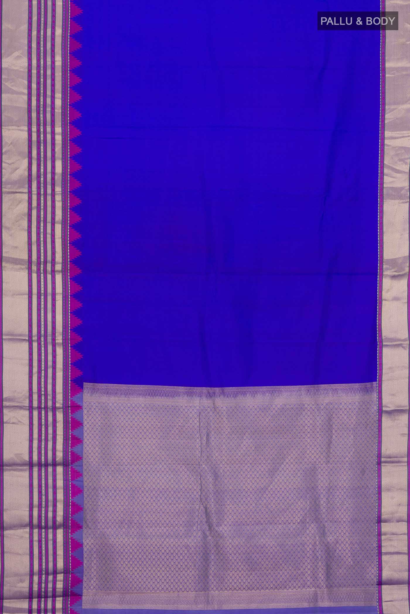 Blue Kanchipuram Silk Saree - Image 6