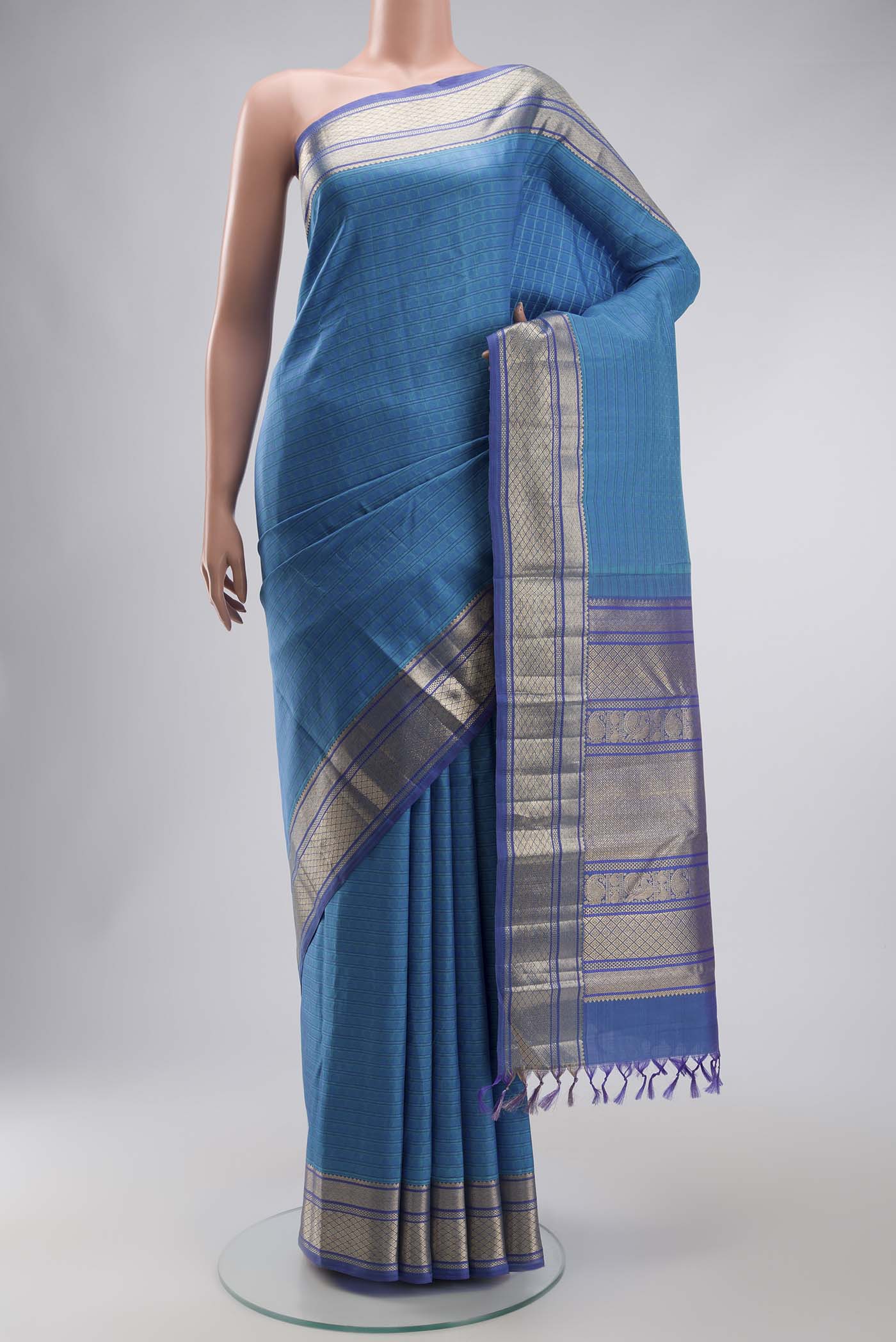 Blue Kanchipuram Silk Saree
