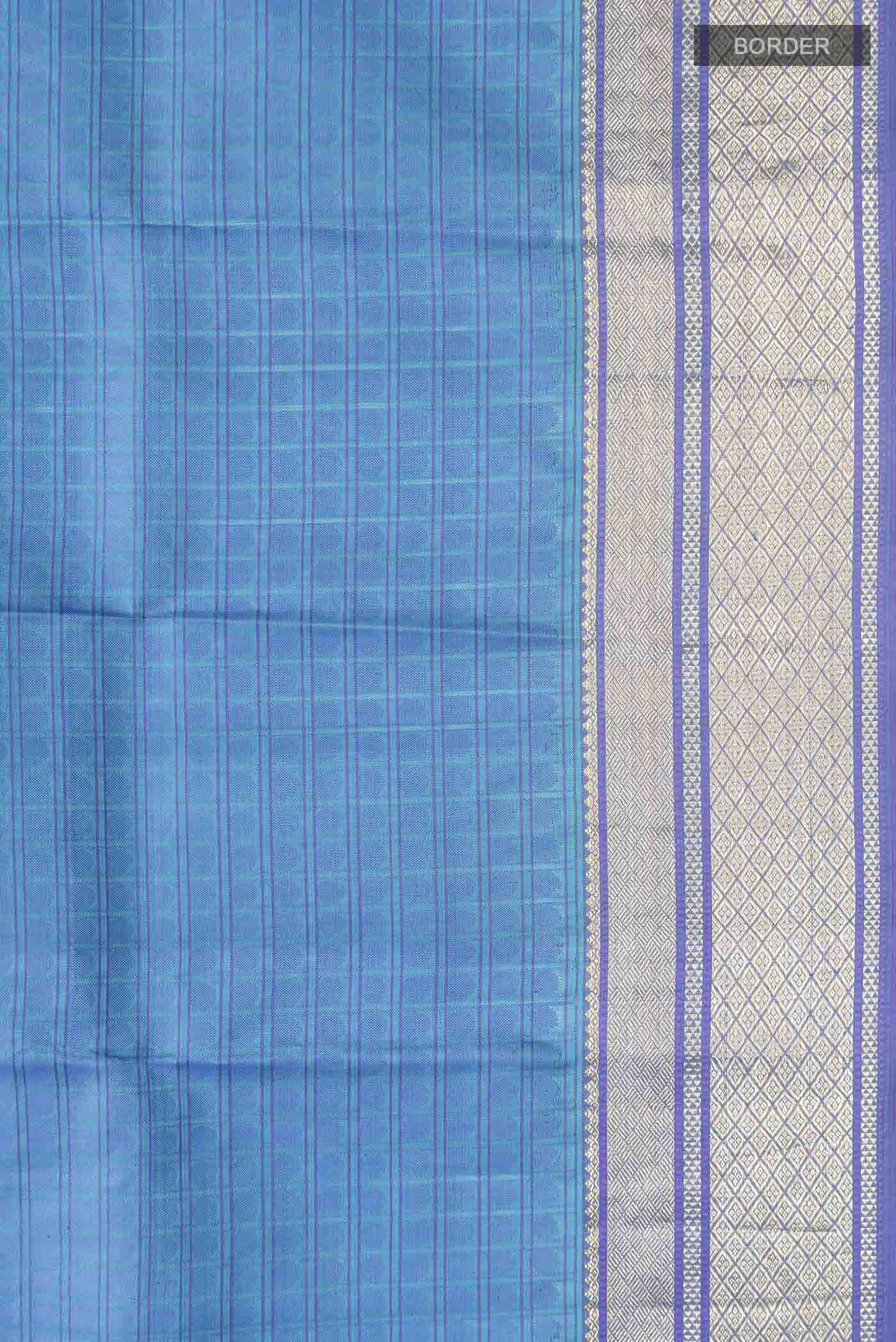 Blue Kanchipuram Silk Saree - Image 3