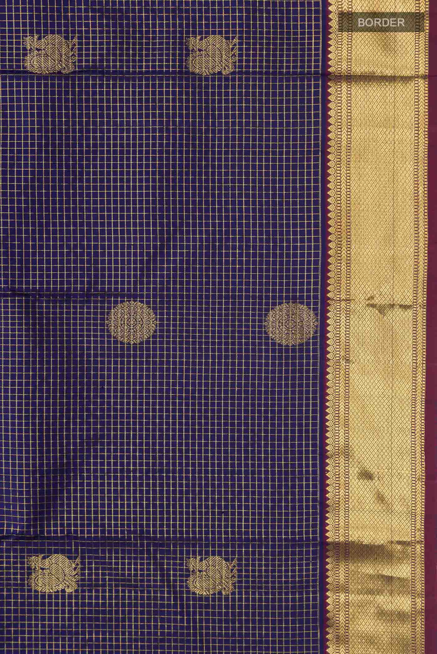 Blue Kanjivaram Silk Saree - Image 3