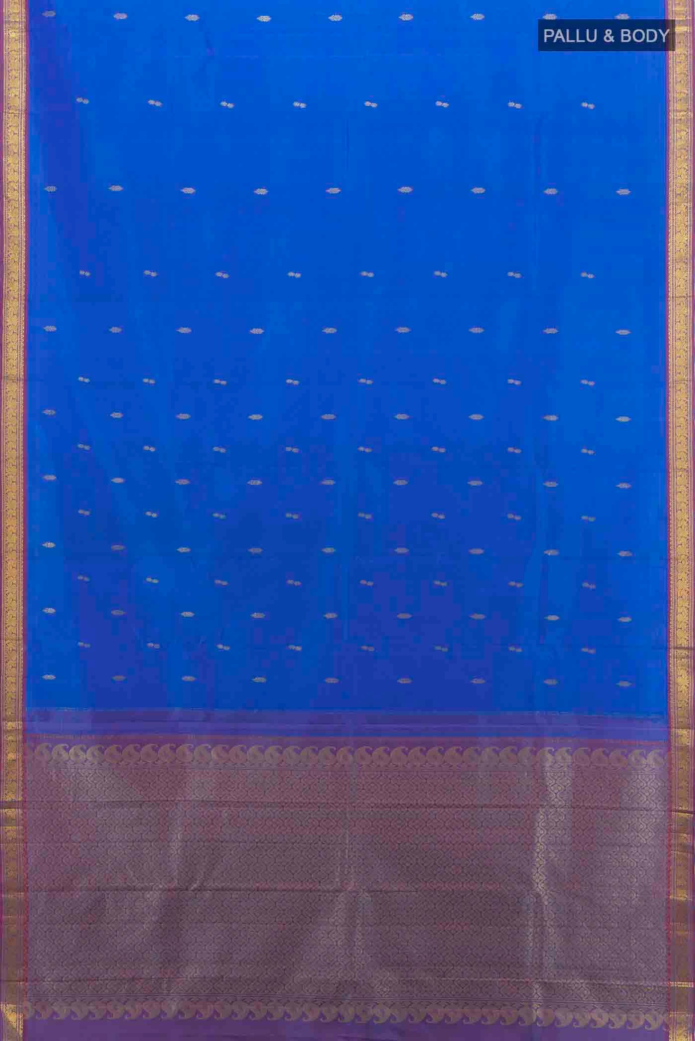 Blue Kanchipuram Silk Saree - Image 5
