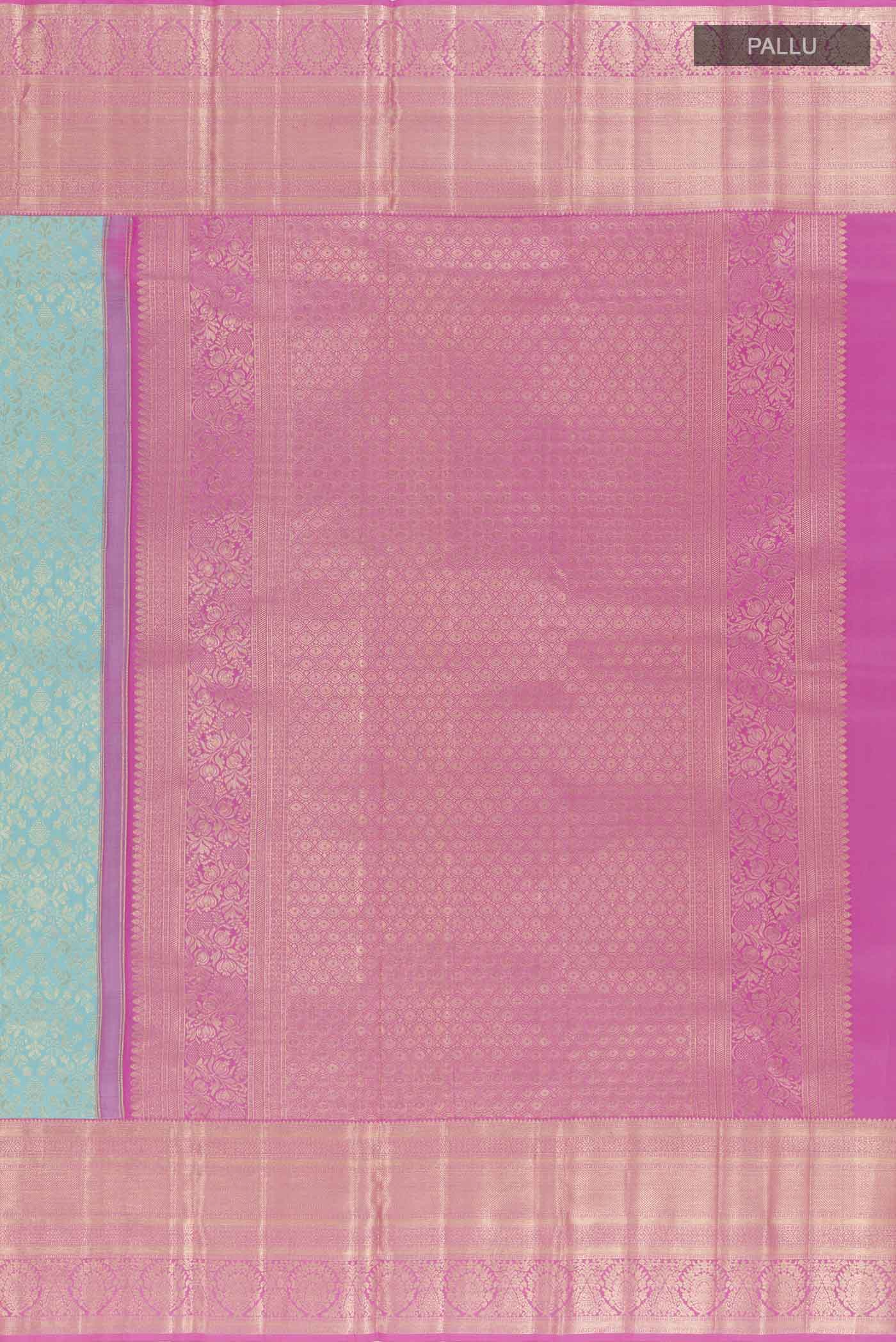 Light Blue Kanchipuram Silk Saree - Image 6