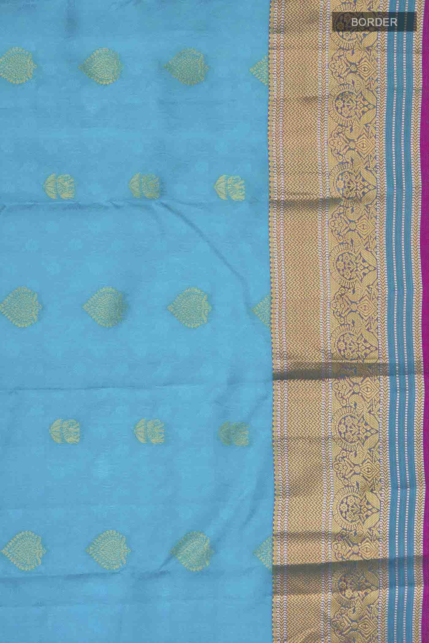 Blue Kanchipuram Silk Saree - Image 3
