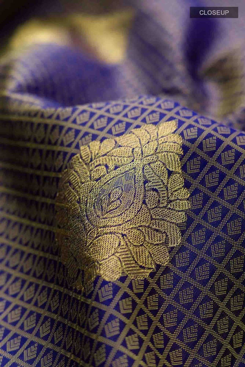 Blue Kanjivaram Silk Saree - Image 5
