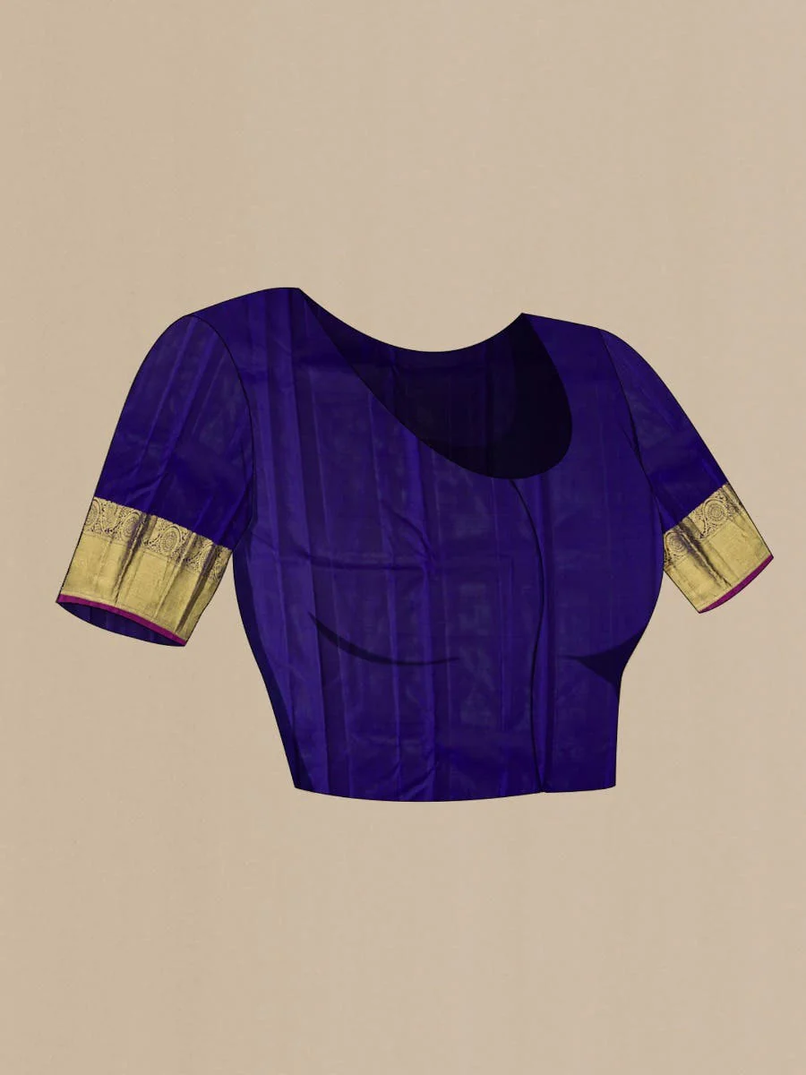 Blue Kanjivaram Silk Saree - Image 6