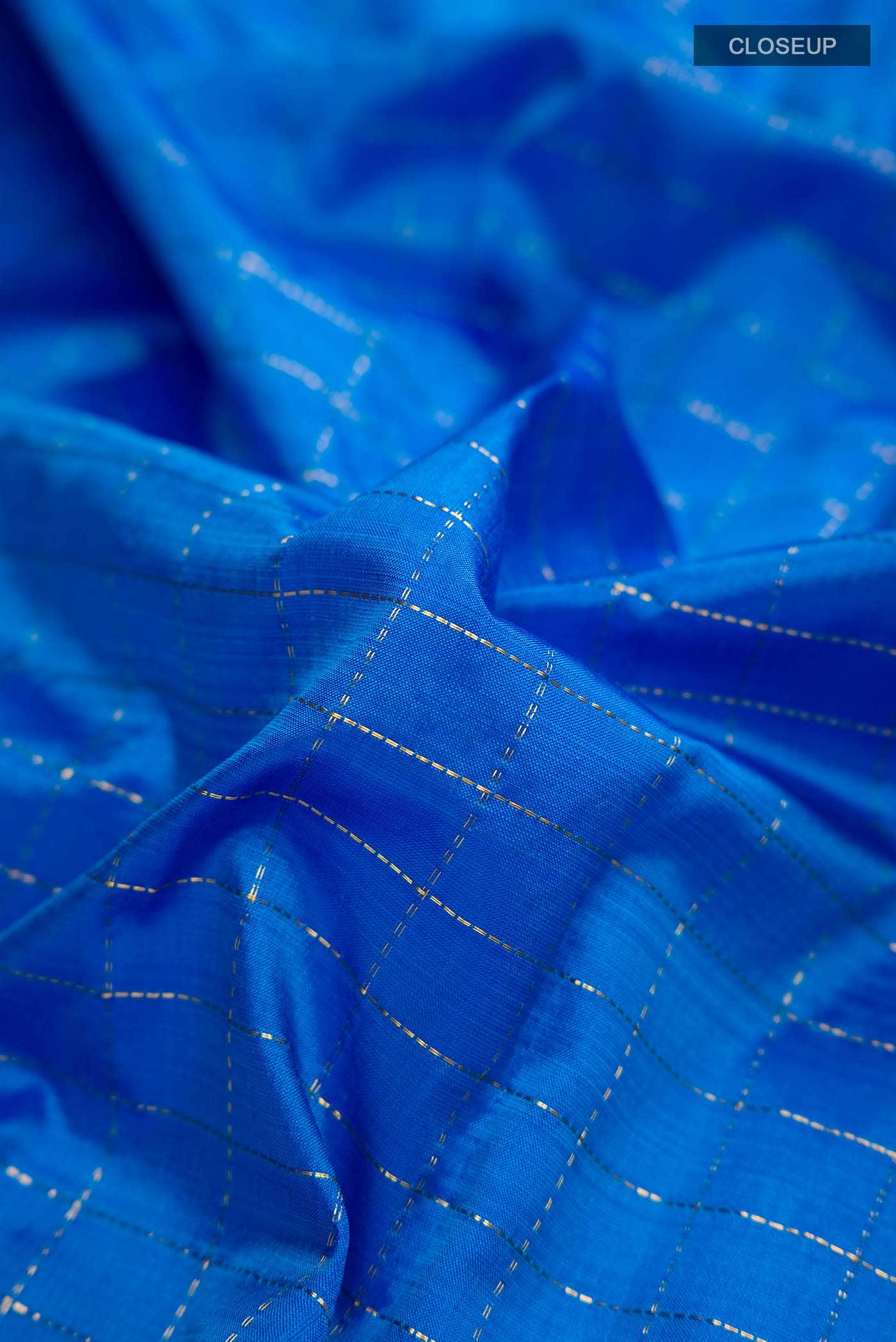 Blue Kanchipuram Silk Saree - Image 3