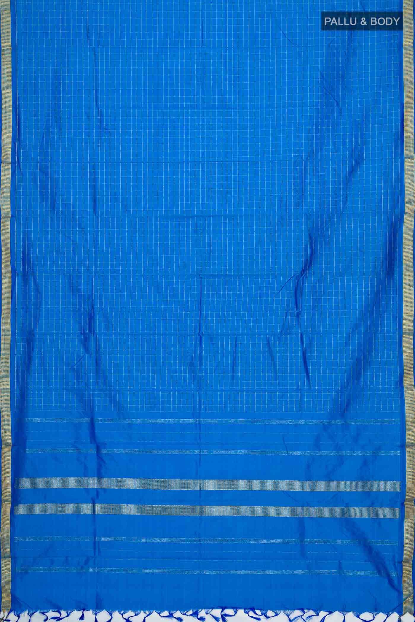 Blue Kanchipuram Silk Saree - Image 4