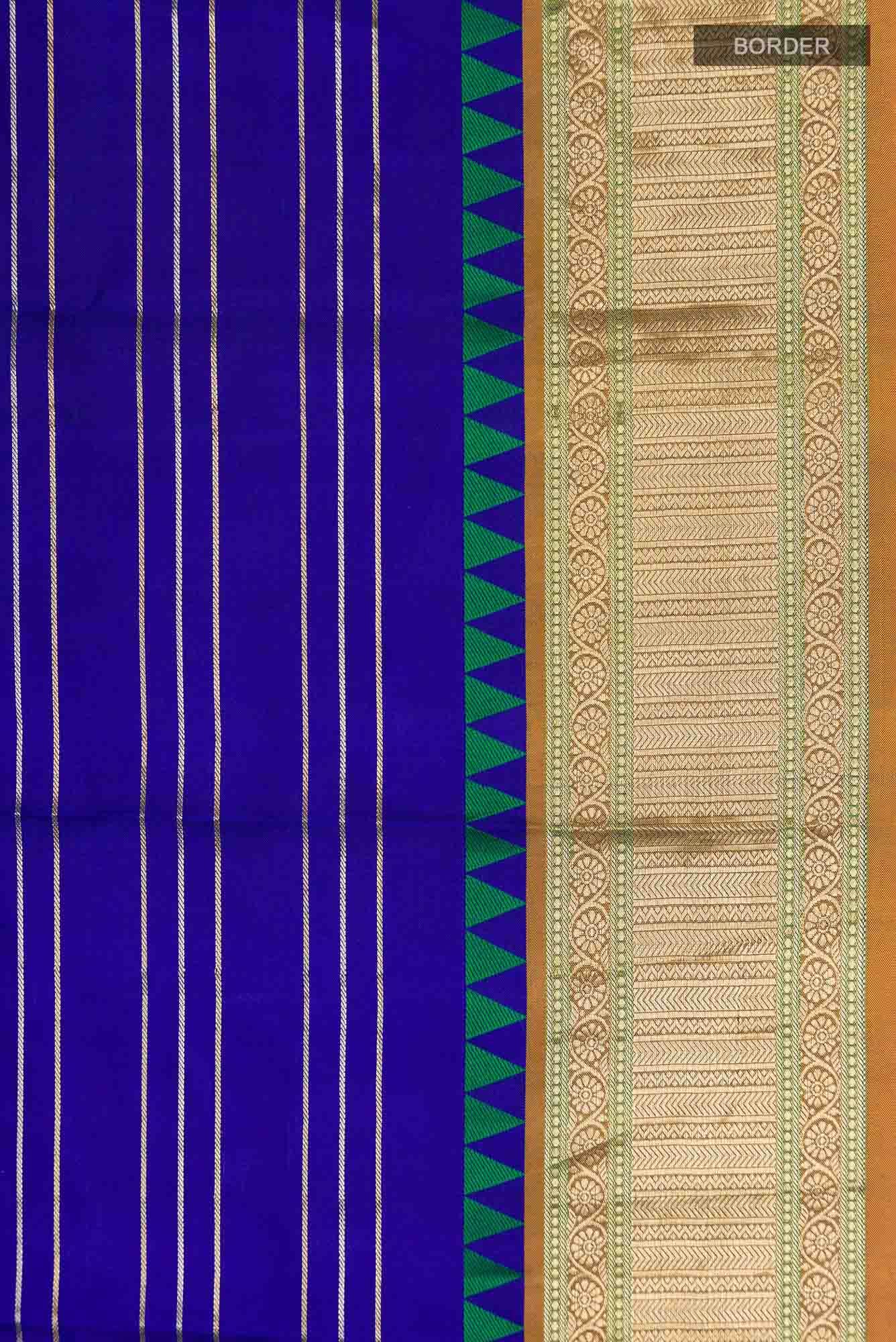 Blue Kanchipuram Silk Saree - Image 5