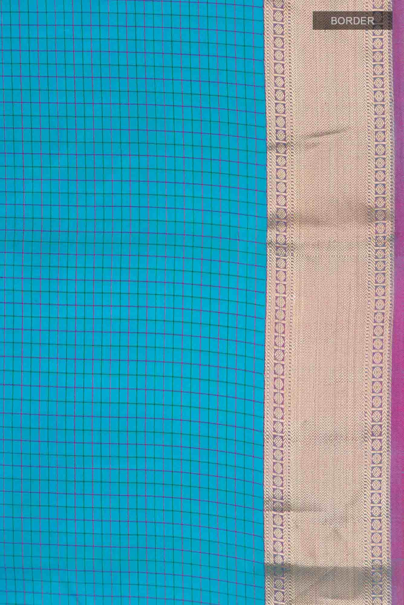 Blue Kanchipuram Silk Saree - Image 5