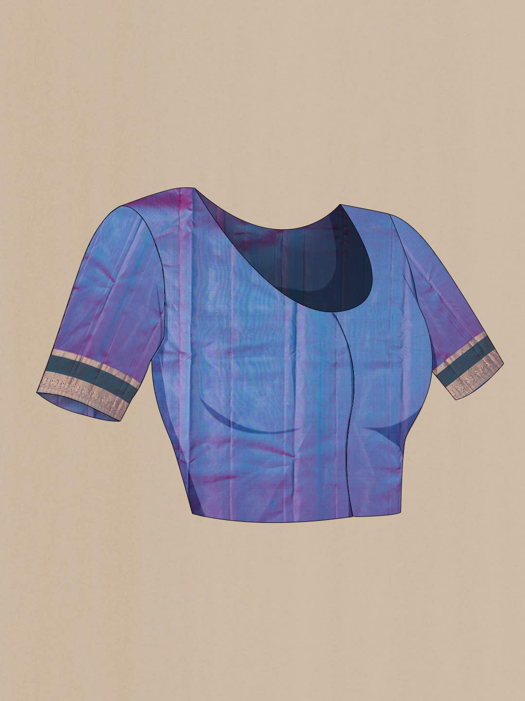Blue Kanchipuram Silk Saree - Image 6