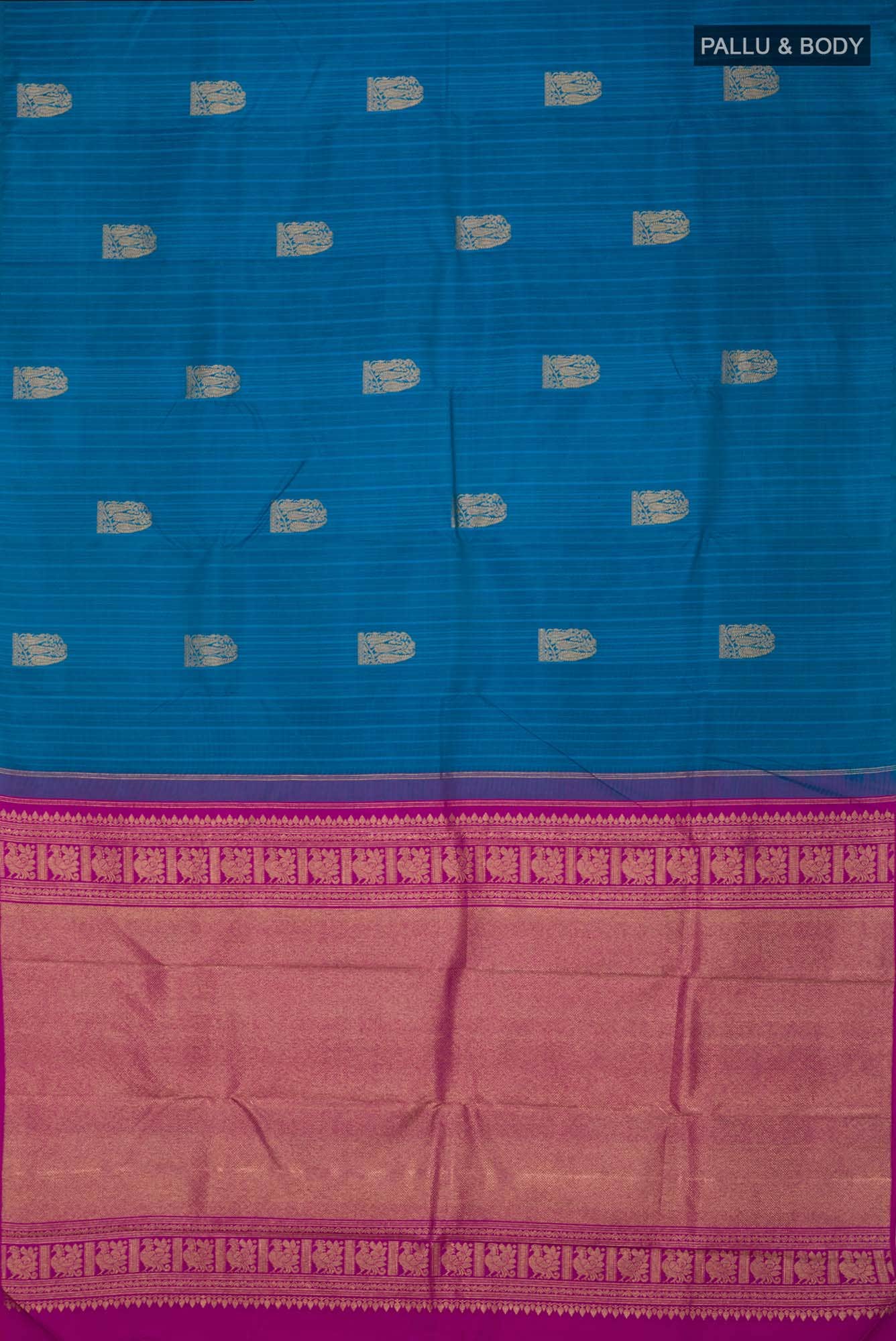 Blue Kanjivaram Silk Saree - Image 4