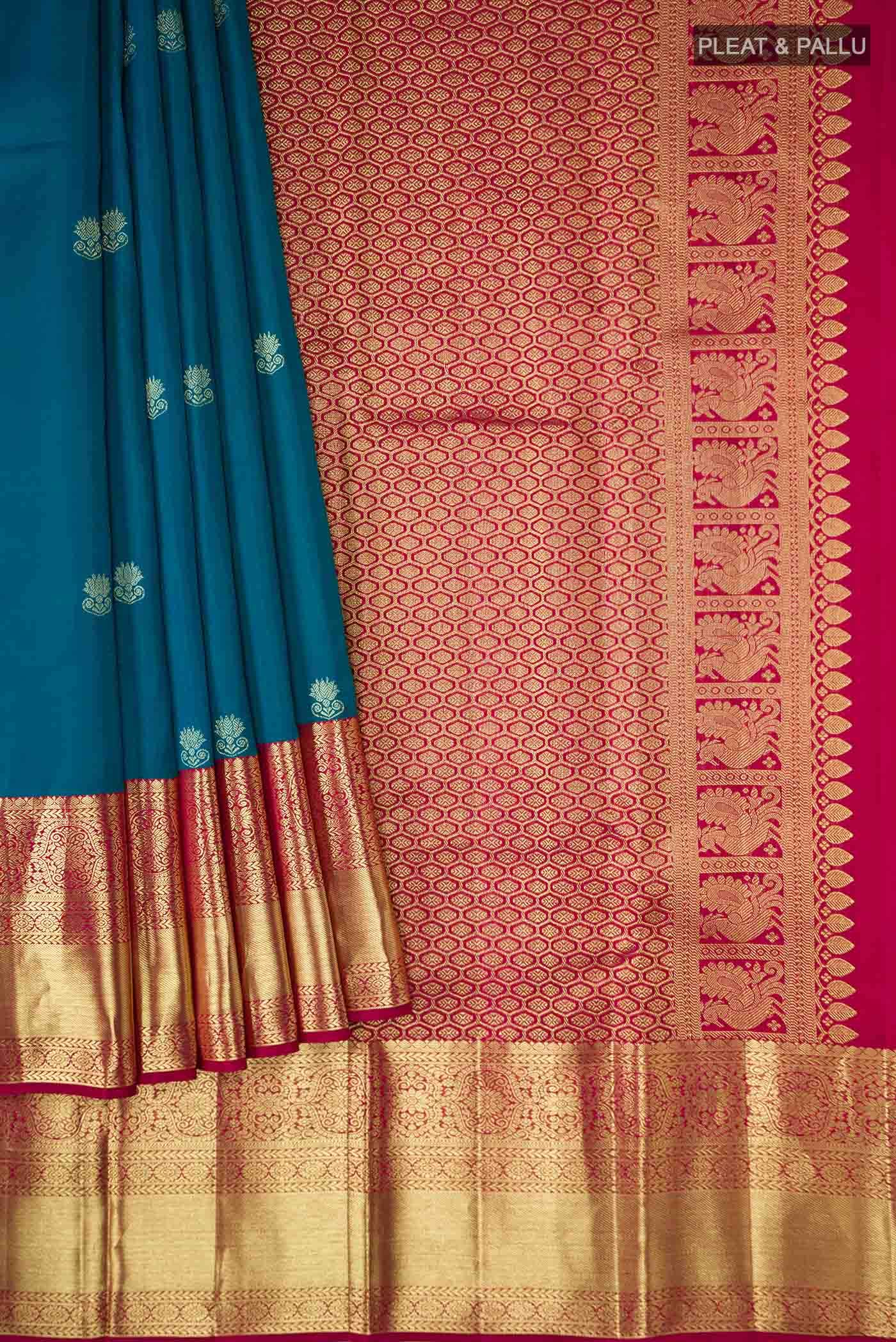 Blue Kanjivaram Silk Saree - Image 2