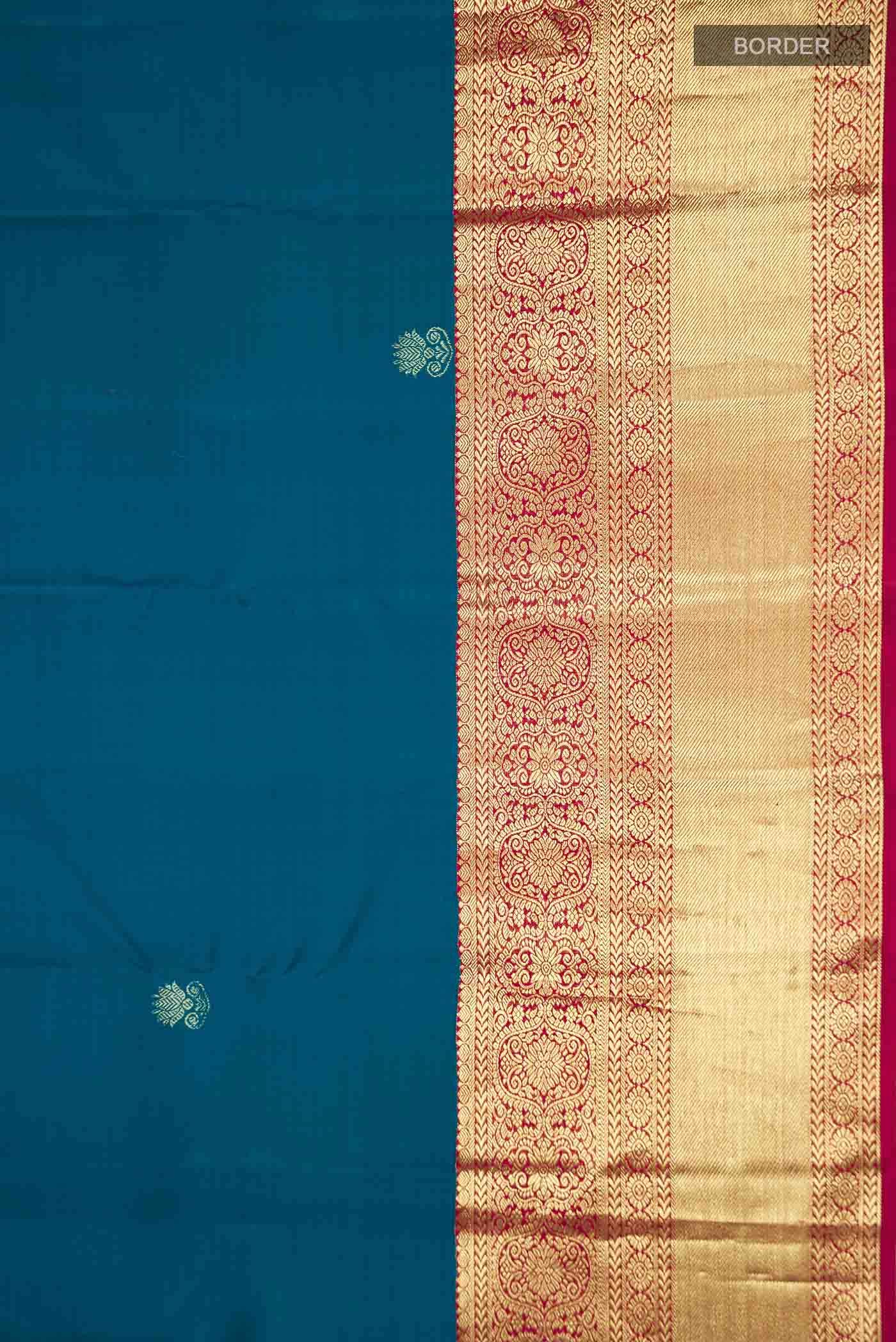 Blue Kanjivaram Silk Saree - Image 5