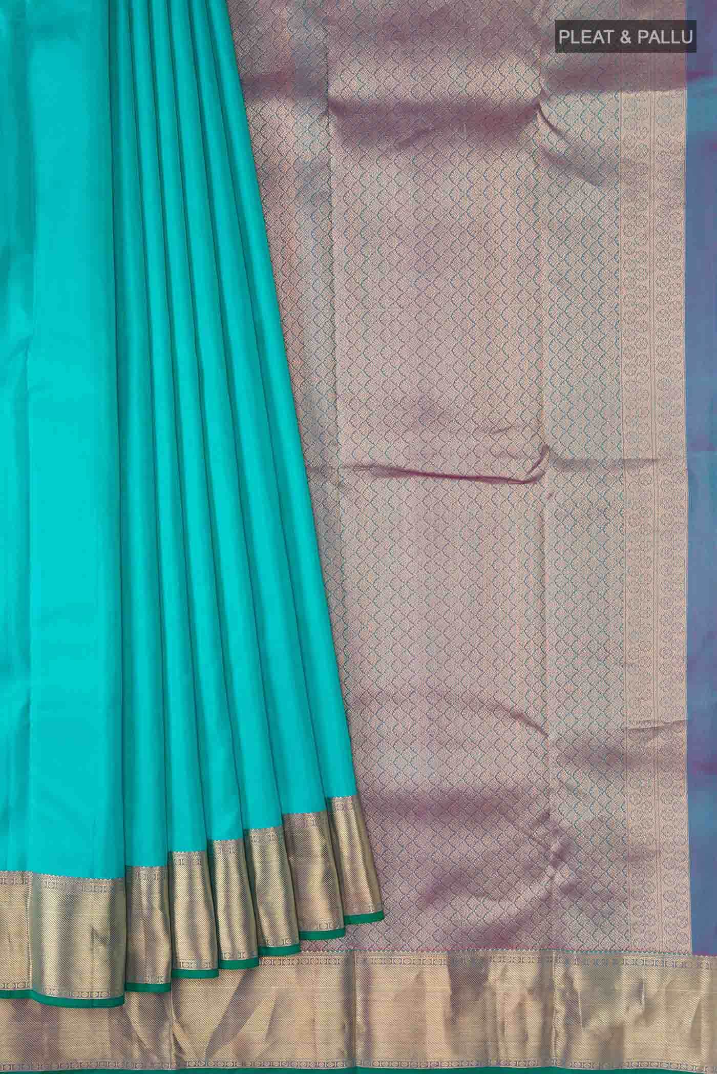 Blue Kanchipuram Silk Saree - Image 2