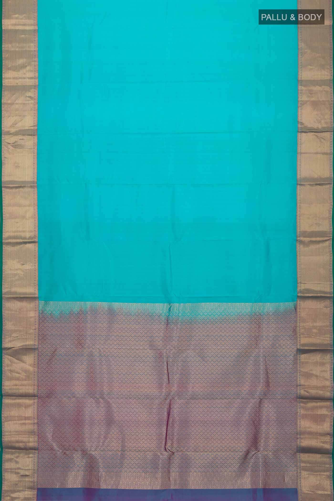 Blue Kanchipuram Silk Saree - Image 4