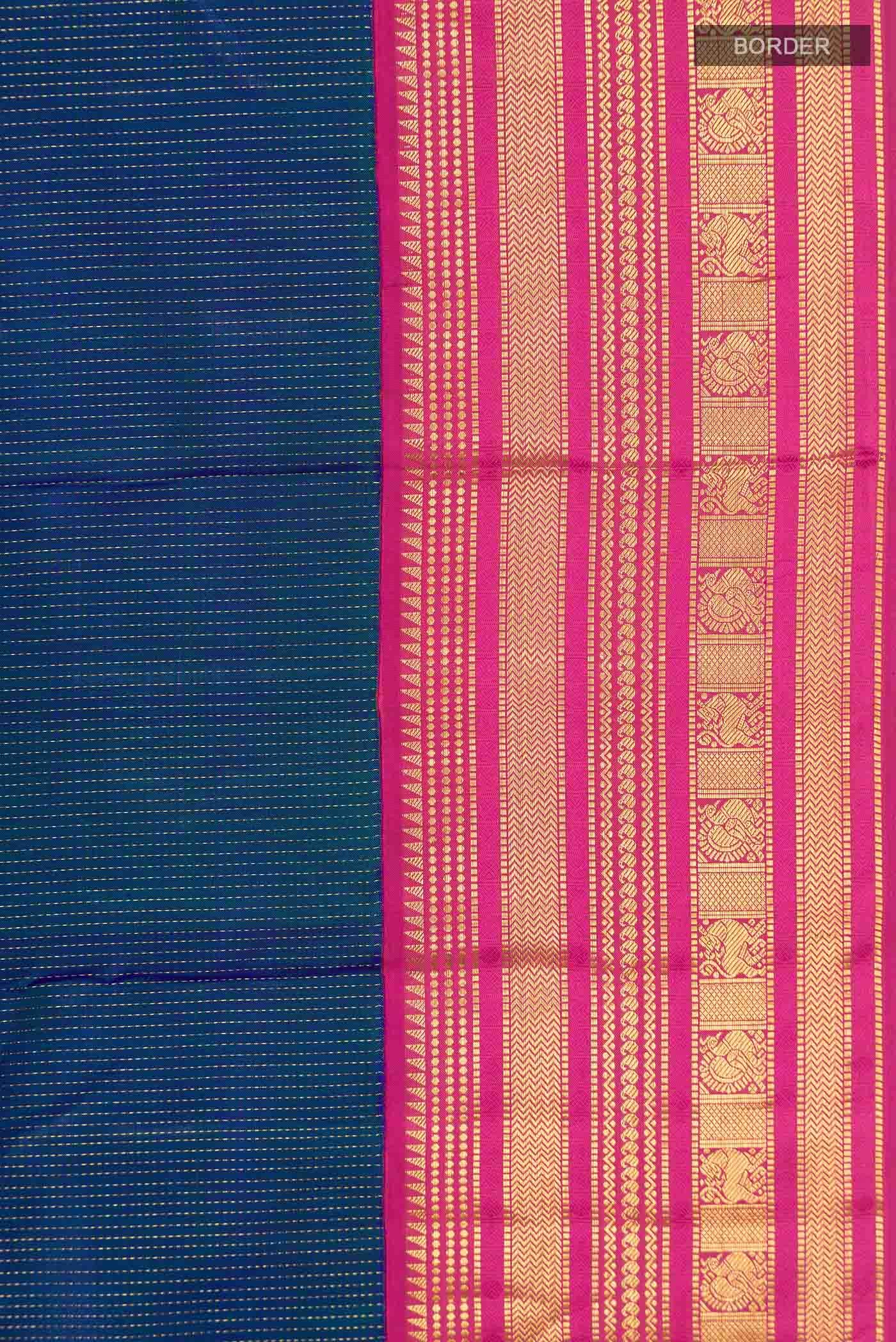 Blue Kanjivaram Silk Saree - Image 6