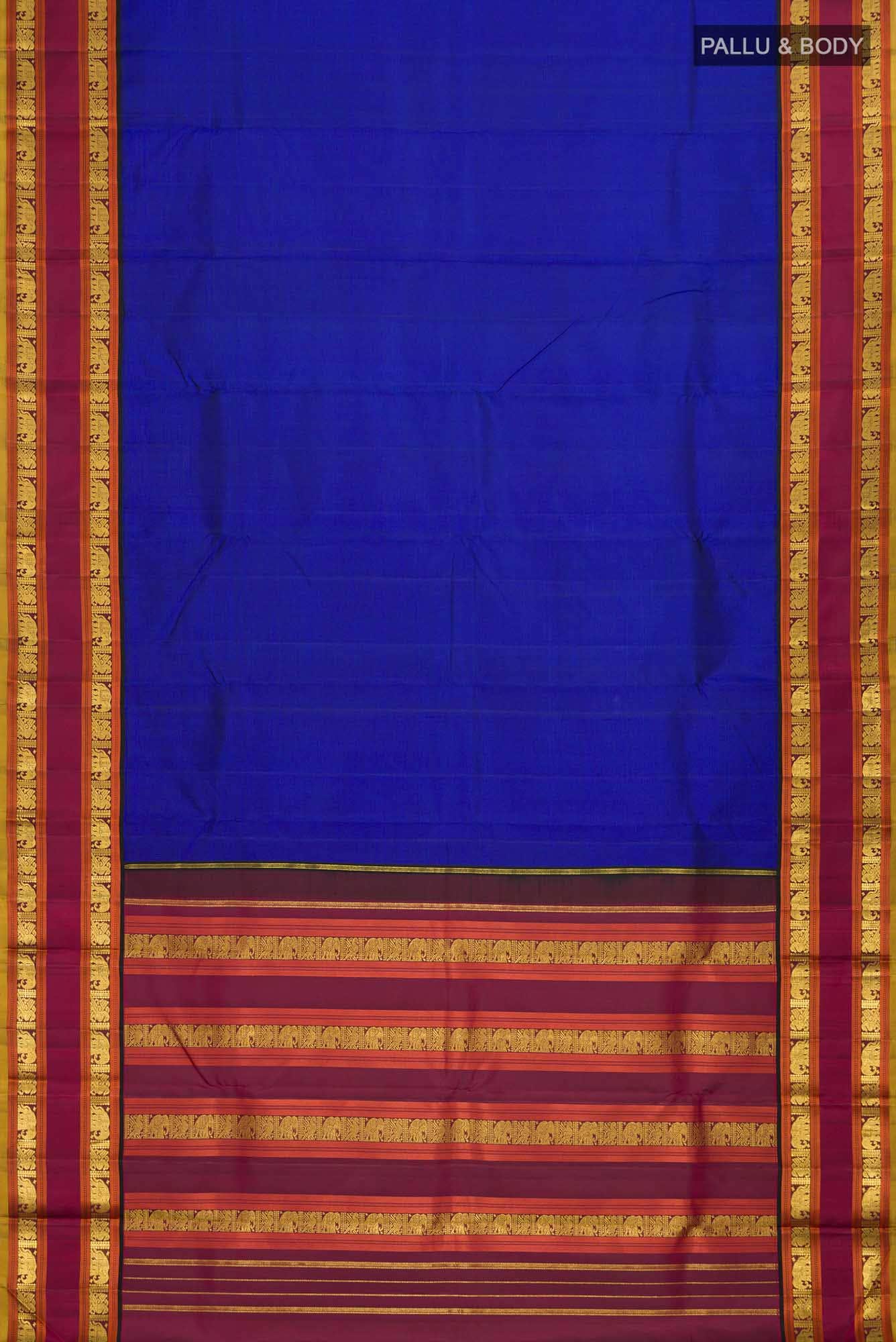 Blue Kanjivaram Silk Saree - Image 4