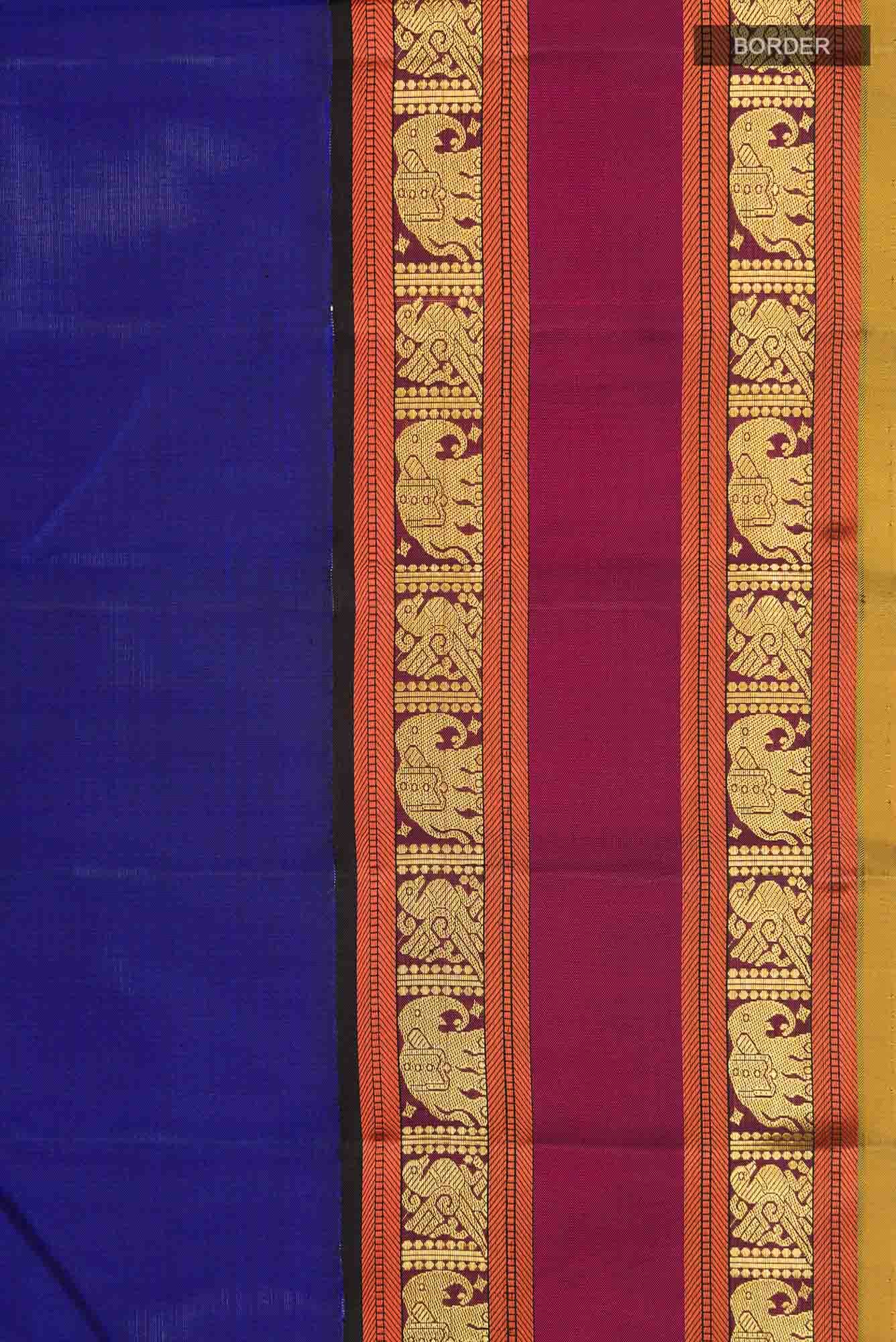 Blue Kanjivaram Silk Saree - Image 5