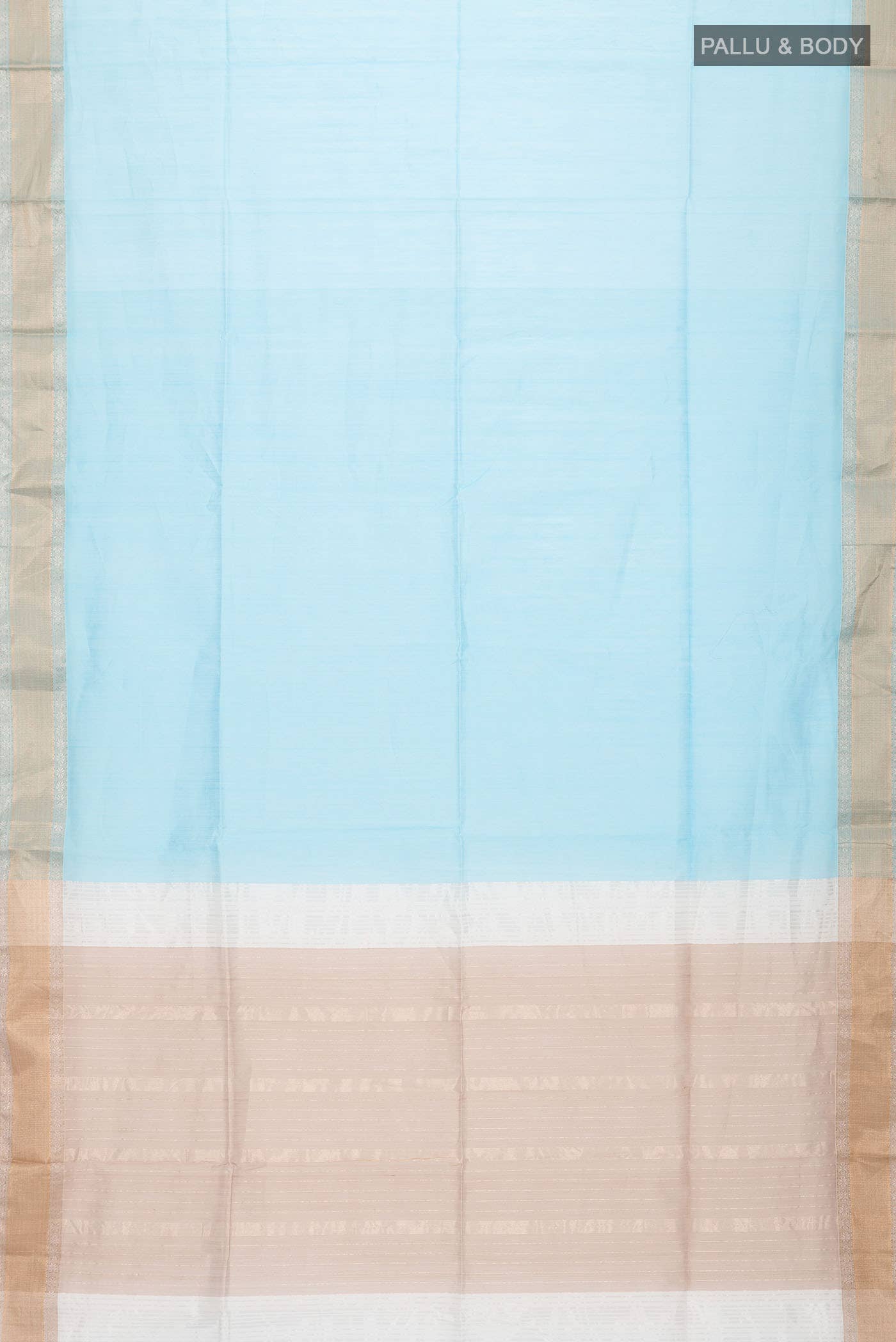 Blue Maheshwari Silk Saree - Image 2