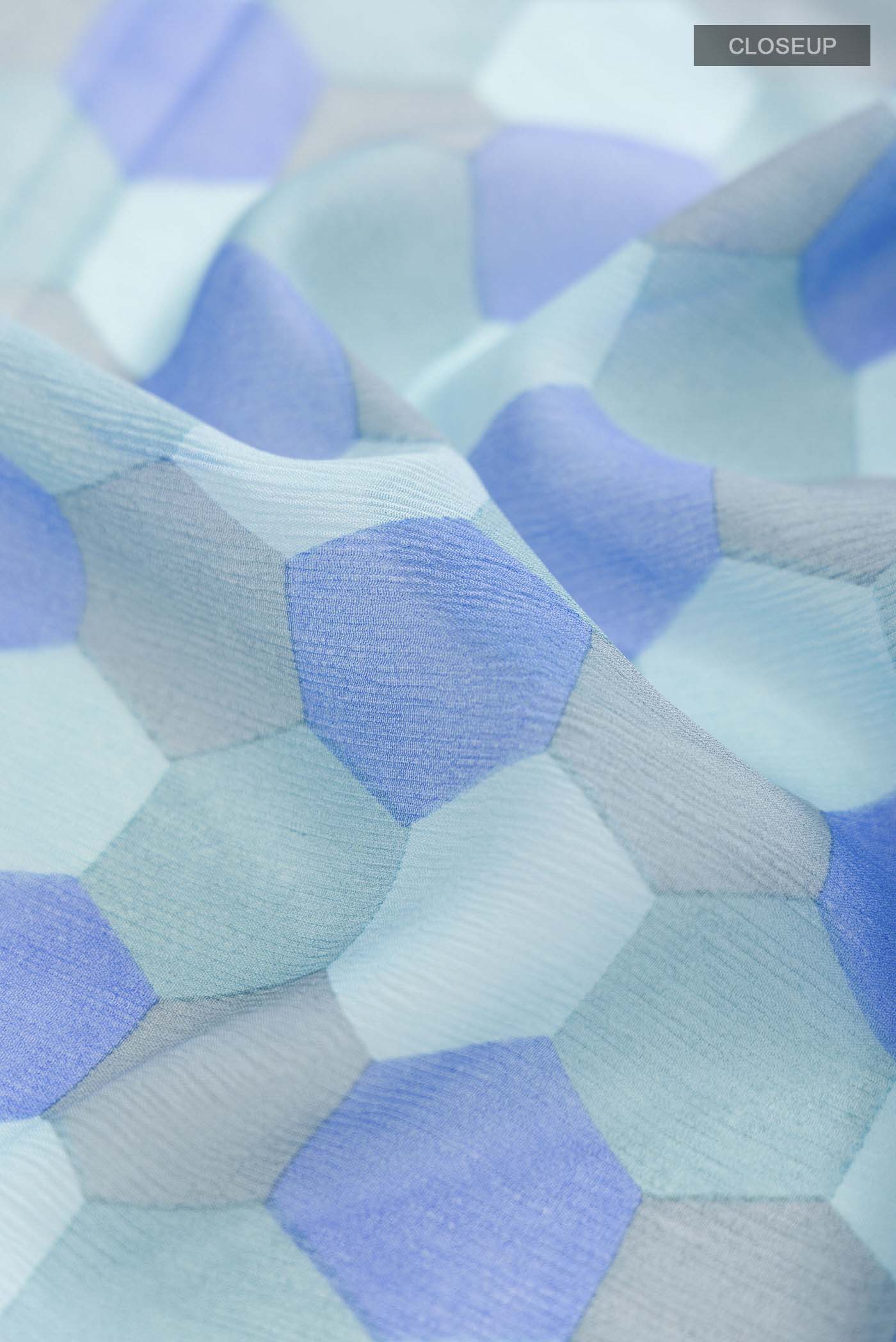 Blue Mysore Chiffon Saree - Image 2