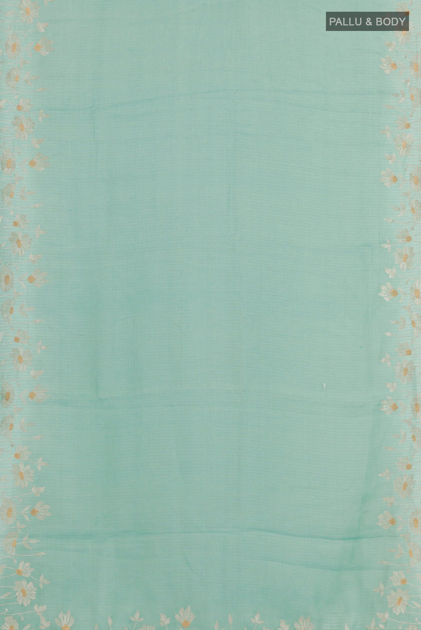 Light Blue Mysore Georgette Saree - Image 3