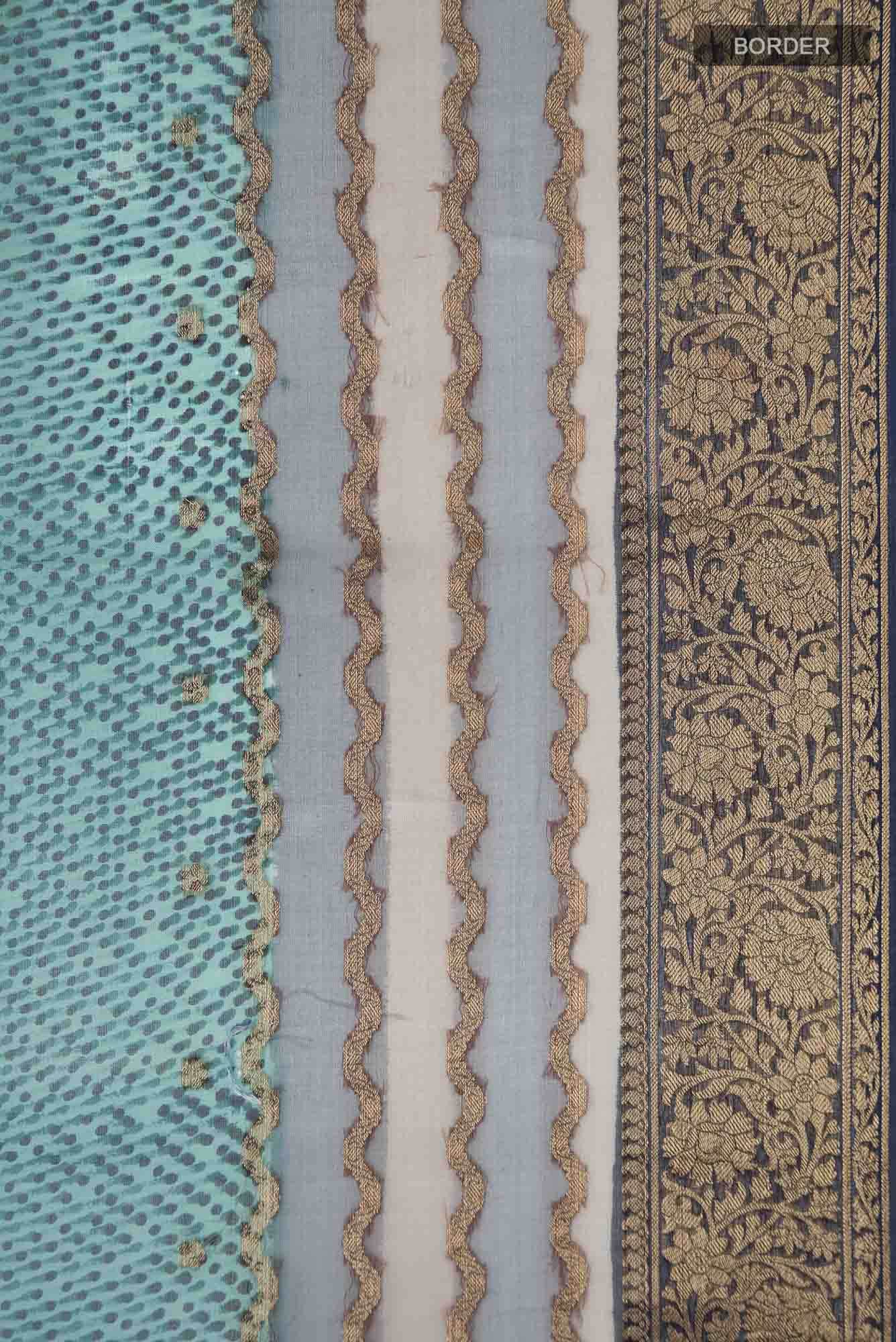 Blue Organza Silk Saree - Image 4