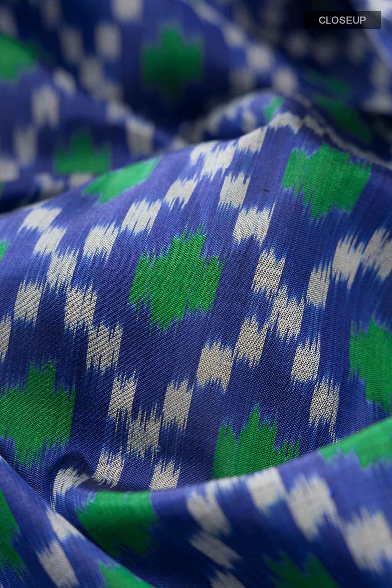 Blue Orissa Silk Saree - Image 3