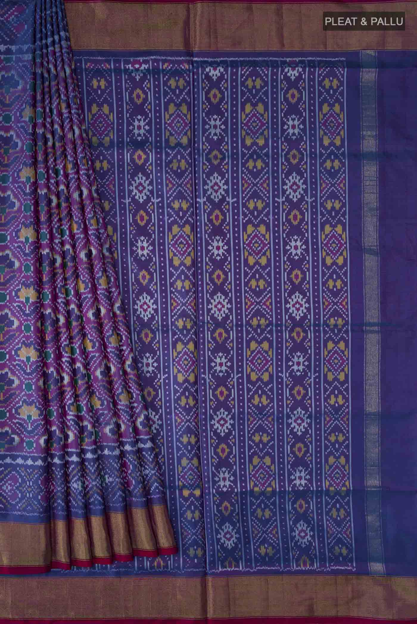 Blue Pochampally Silk Saree - Image 4