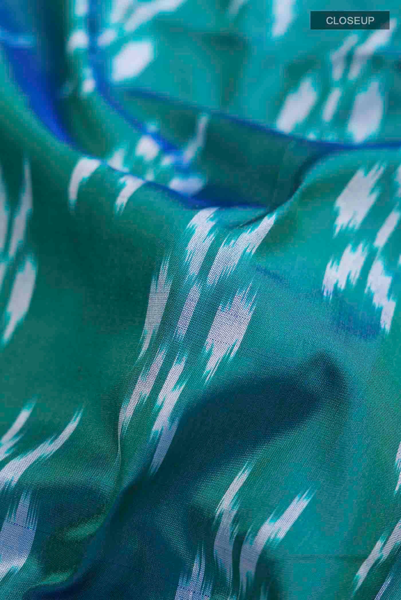 Blue Pochampally Silk Saree - Image 2