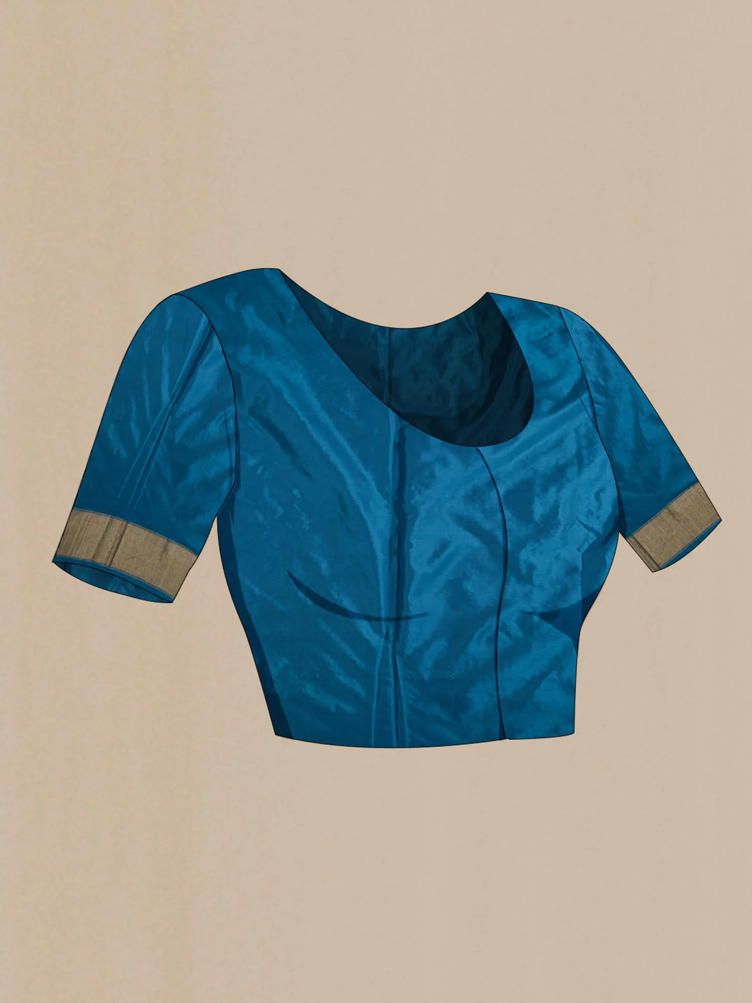 Blue Pochampally Silk Saree - Image 6