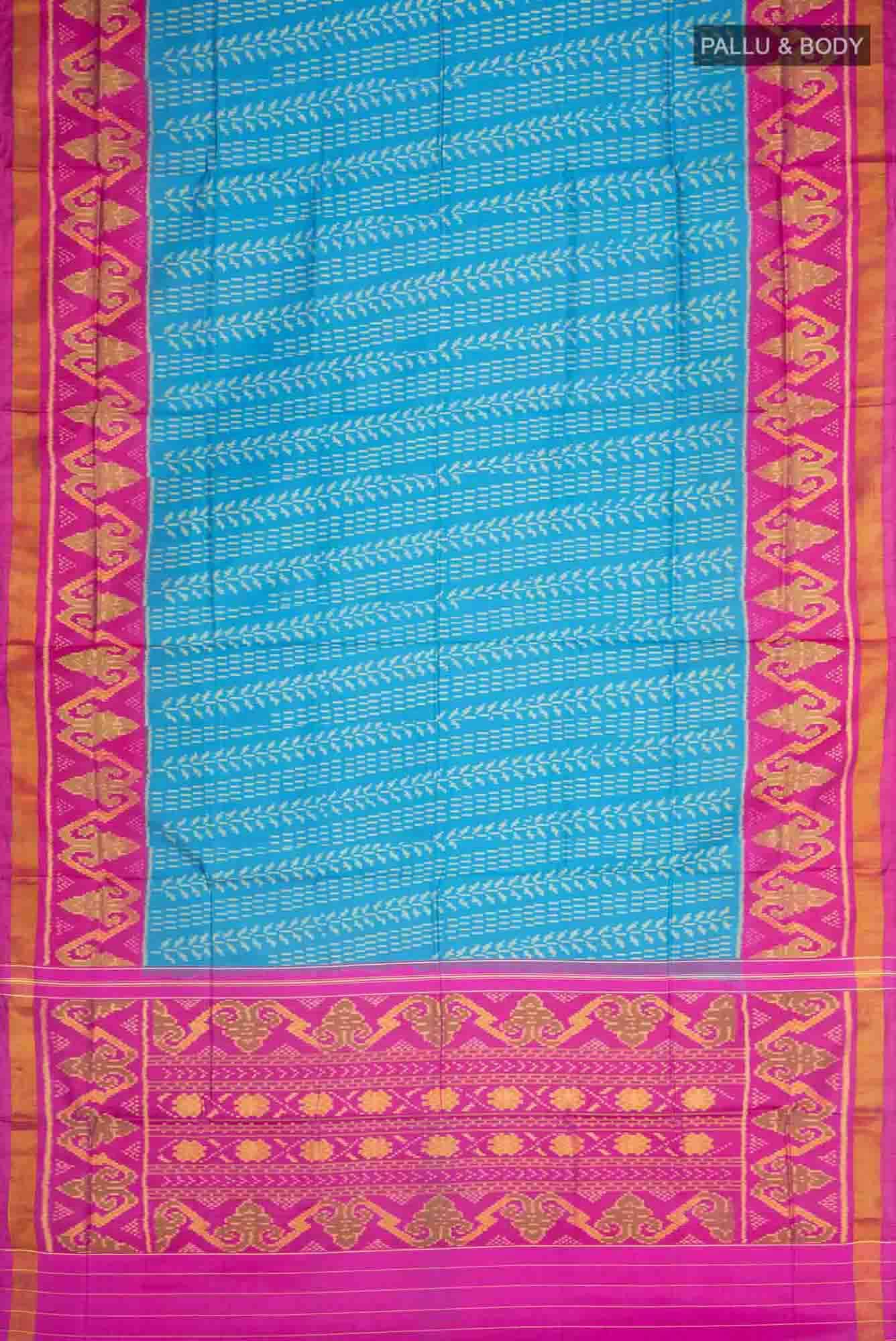 Blue Rajkot Patola Silk Saree - Image 4