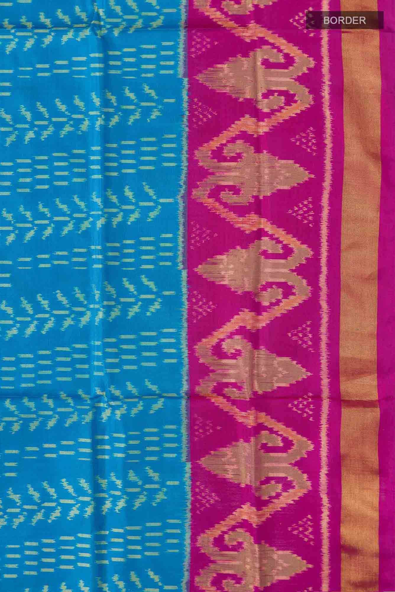 Blue Rajkot Patola Silk Saree - Image 5
