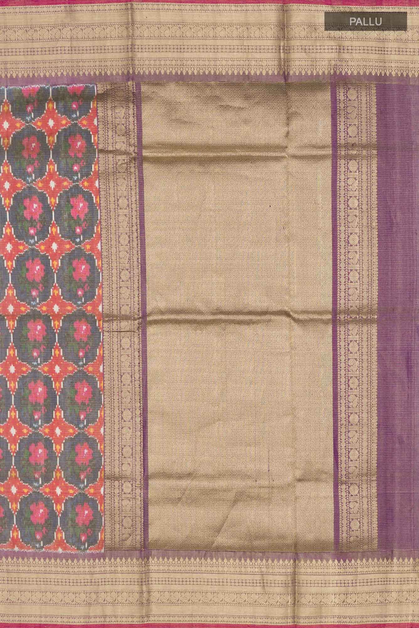 Blue Rajkot Patola Silk Saree - Image 5