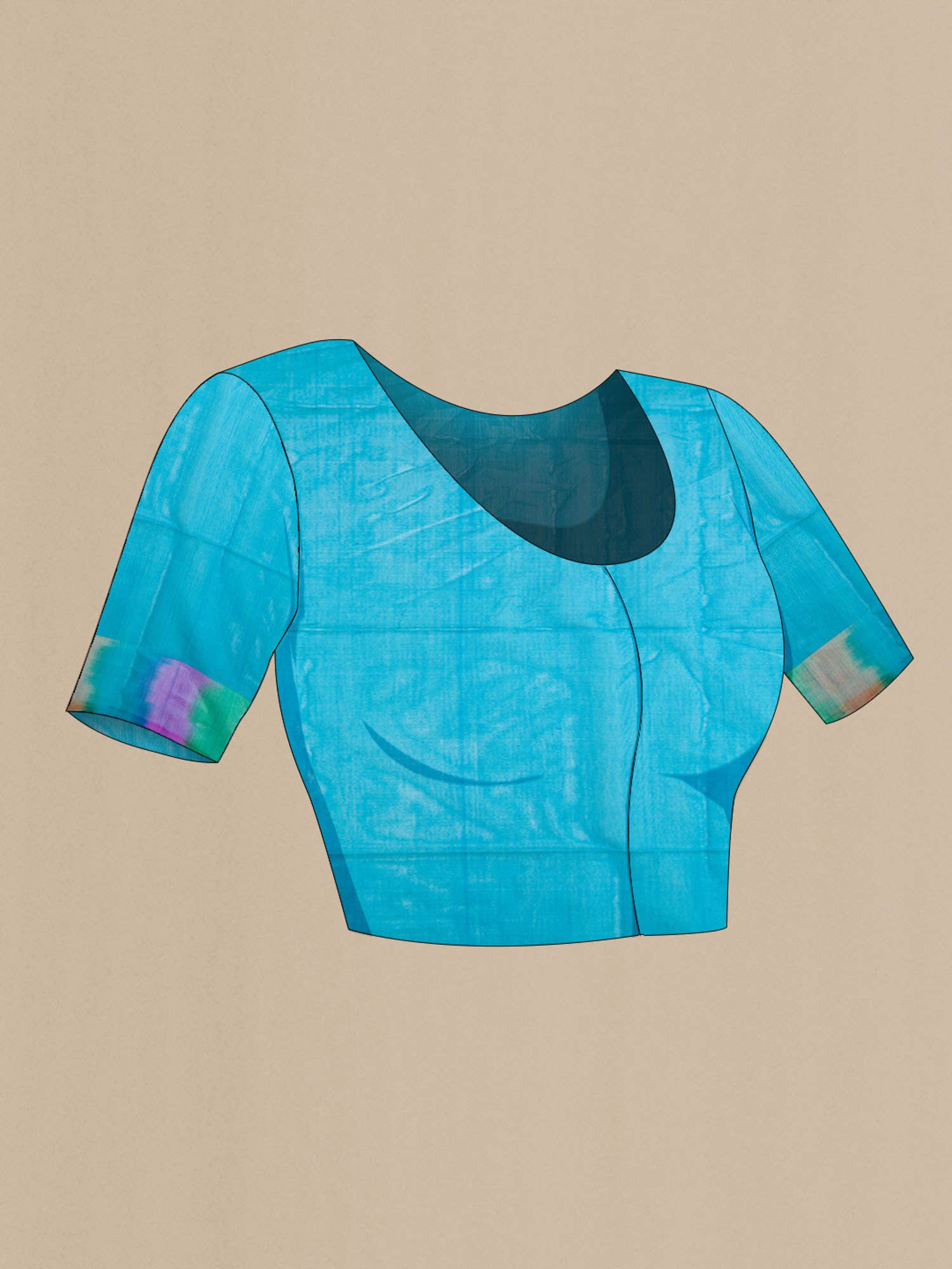 Blue Silk Cotton Saree - Image 3