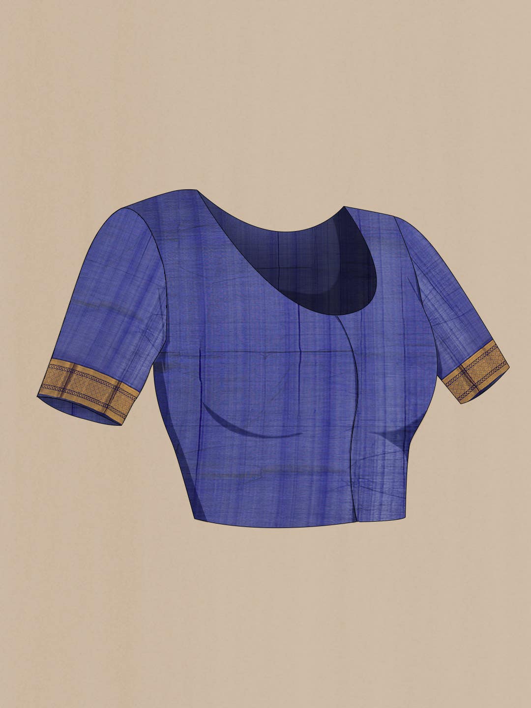 Blue Silk Cotton Saree - Image 3