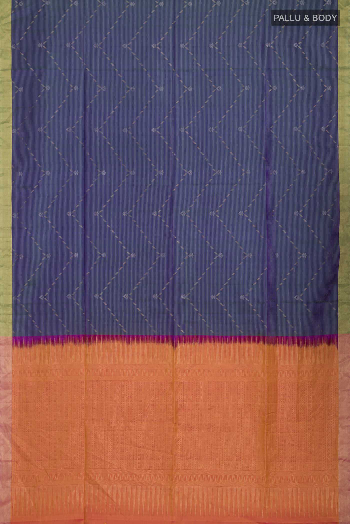 Blue Soft Silk Saree - Image 5