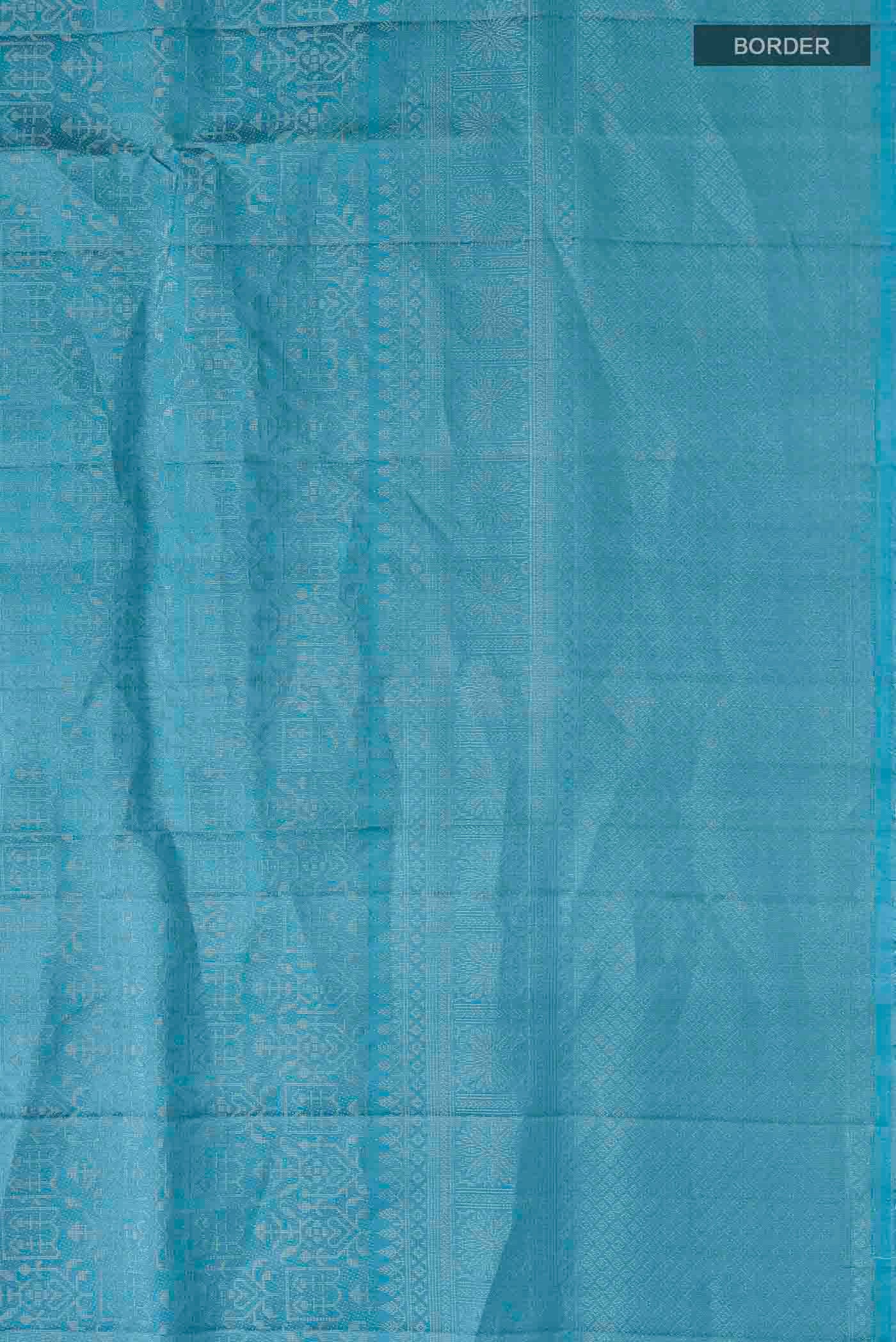 Blue Soft Silk Saree - Image 3