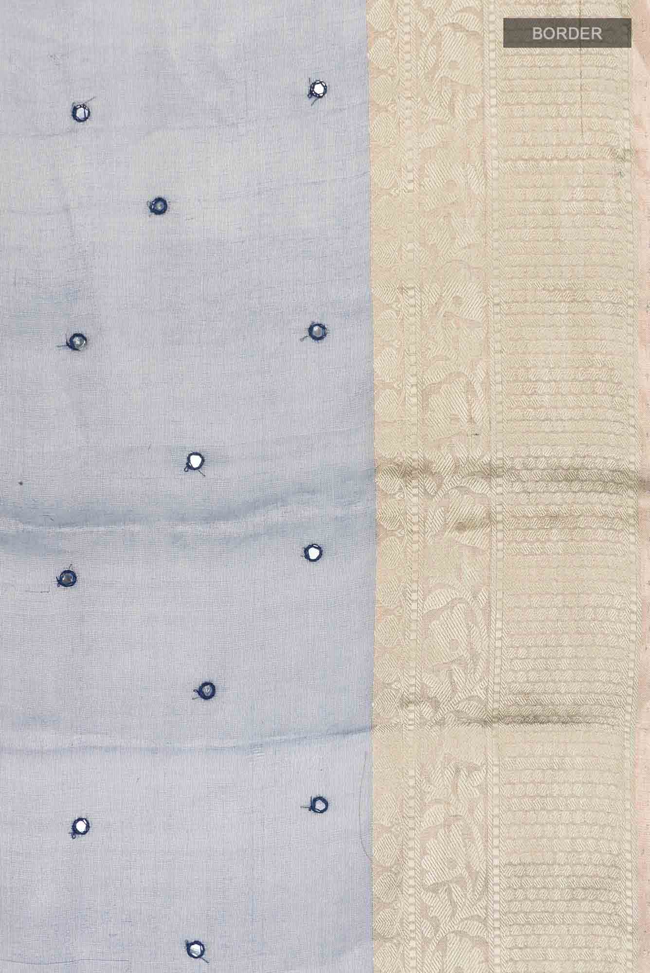 Blue Tissue Silk Saree - Image 4