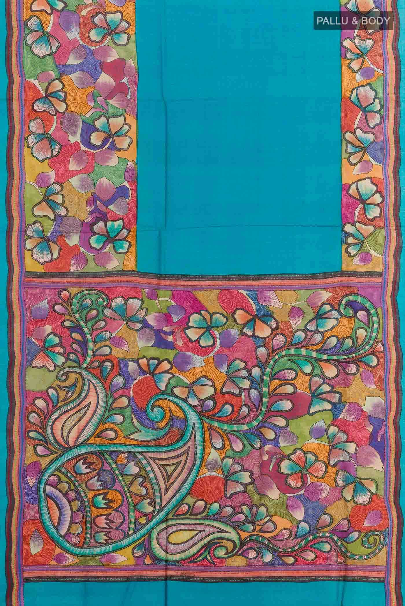 Blue Tussar Saree - Image 4