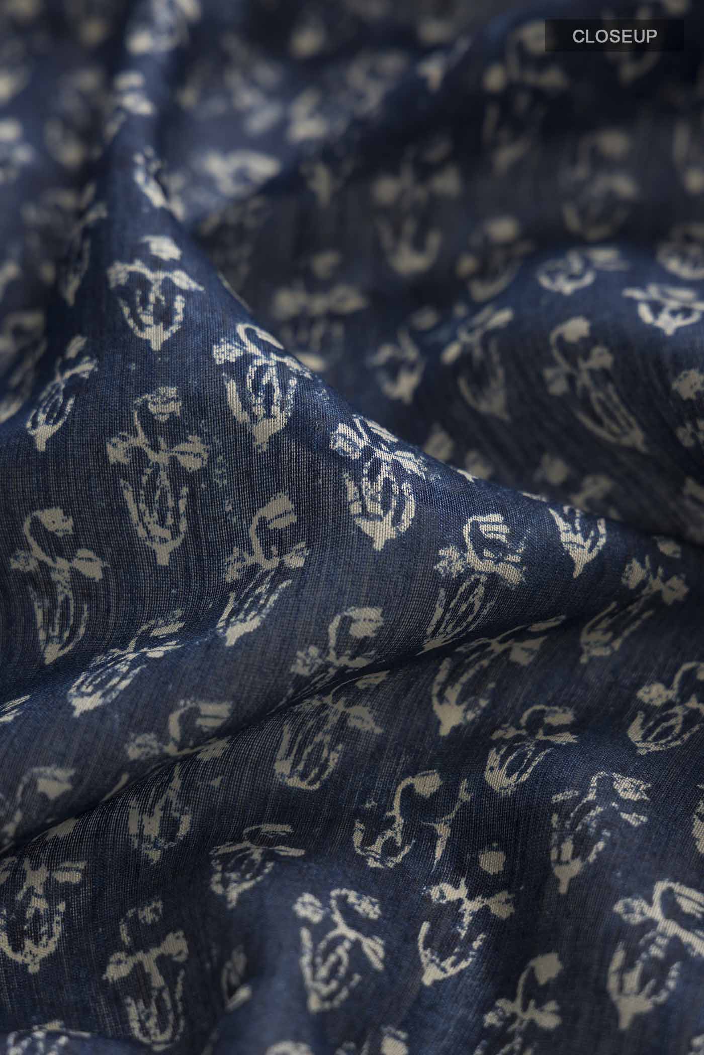 Blue Tussar Silk Saree - Image 2